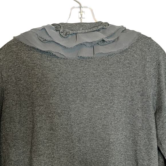 EUC WR Gray Ruffle Open Cardigan - Picture 3 of 5